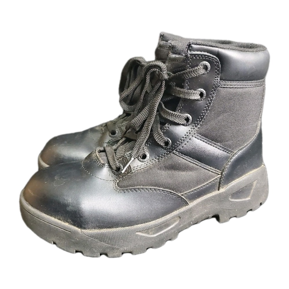 Mens Response Gear Black Patrolman Steel Toe Service Work Boots 7.5 Combat Black
